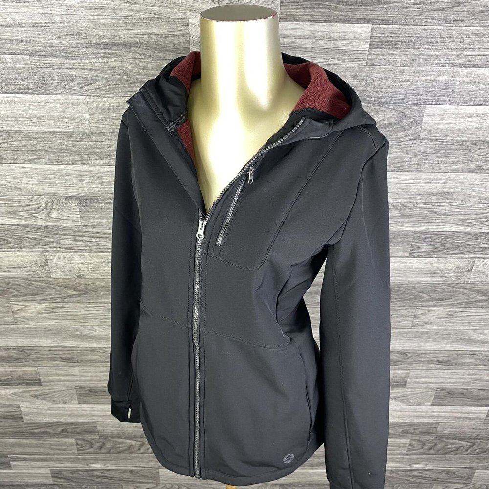 MONDETTA Full Zip Up Long Sleeve Black Hooded Jacket Women's Size Medium - Picture 12 of 12